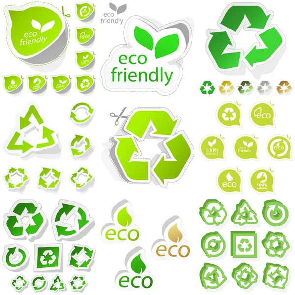 リサイクル シンボルです。素晴らしいコレクション. — ストックベクタ