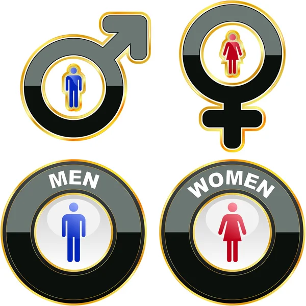 Muži a ženy ikony. grafické prvky sada. — Stockový vektor
