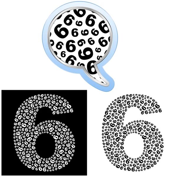 Six. Number signs. — Stock Vector