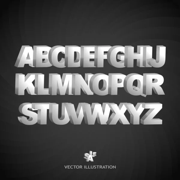 Alfabeto vetorial 3D para design . —  Vetores de Stock