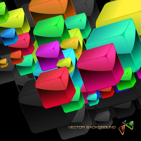Abstrakt bakgrund med färgglada lådor — Stock vektor