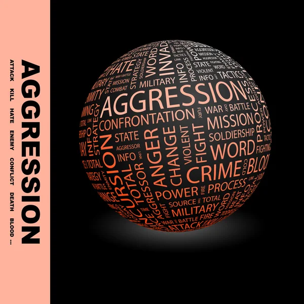 Aggression. världen med olika association villkor. — Stock vektor
