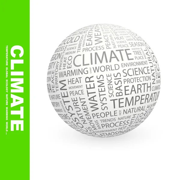 CLIMATE. Globe with different association terms. — Stock Vector