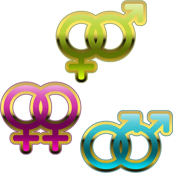 Symbolen voor mannen en vrouwen. — Stockvector