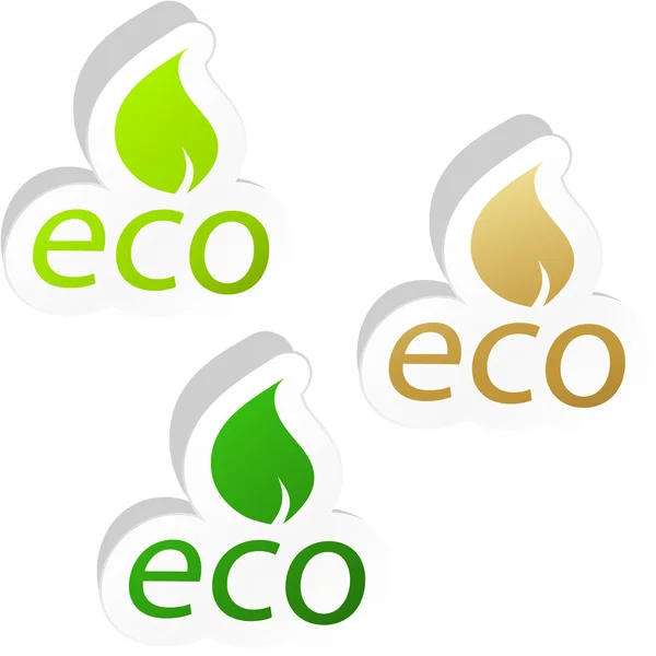 Set of eco friendly, natural and organic labels. — Stock Vector