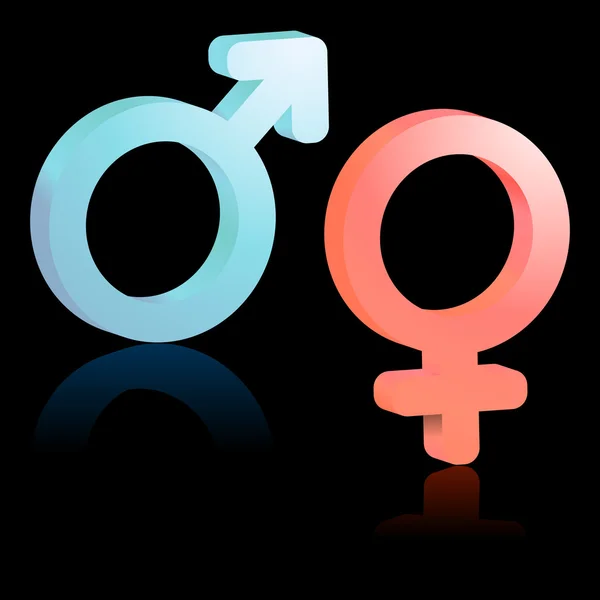 Mannelijk en vrouwelijk symbool. — Stockvector