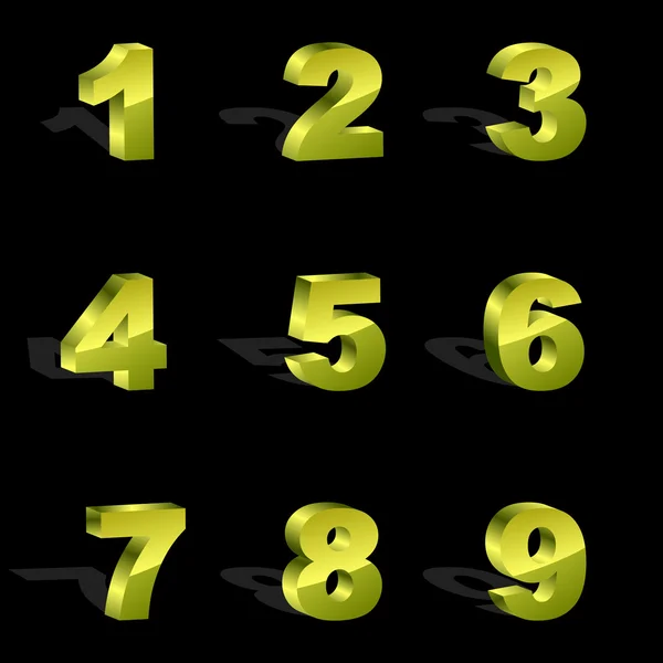 Número de iconos. Conjunto de vectores . — Vector de stock