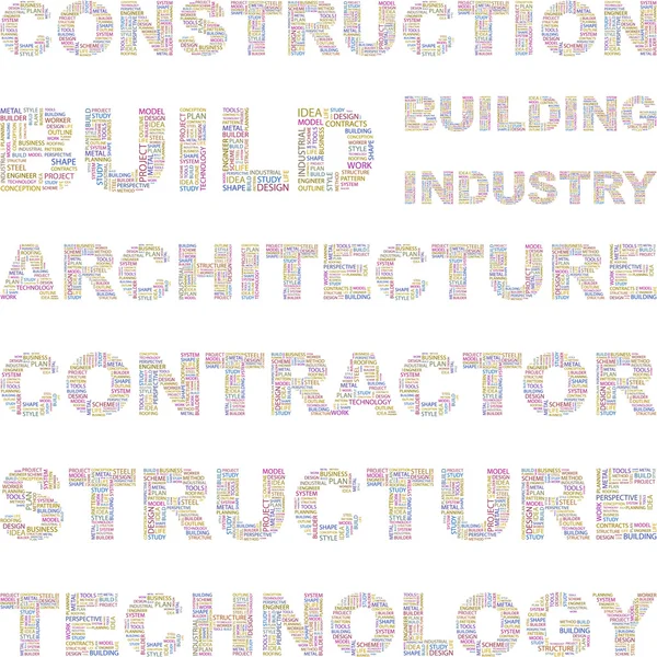 CONSTRUCTION. Illustration avec différents termes d'association . — Image vectorielle