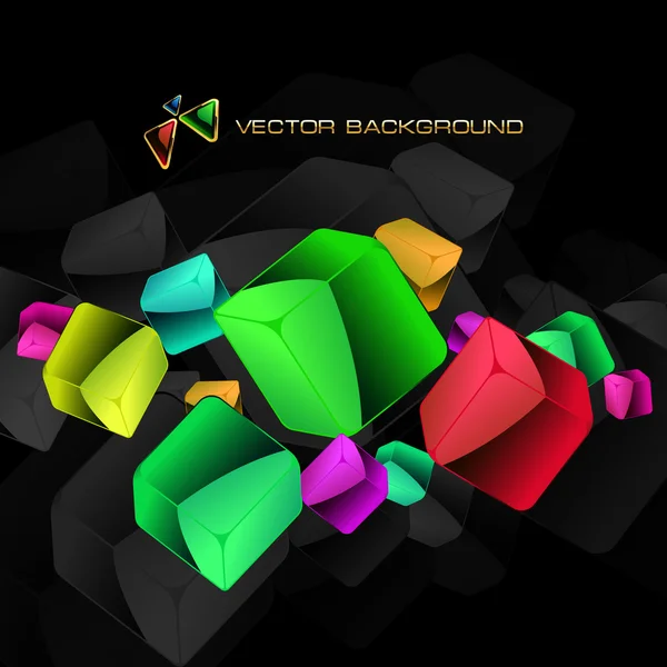 Abstracte achtergrond met kleurrijke dozen — Stockvector