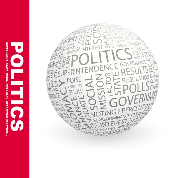 Siyaset. dünyanın farklı ilişkilendirme terimleri. — Stok Vektör