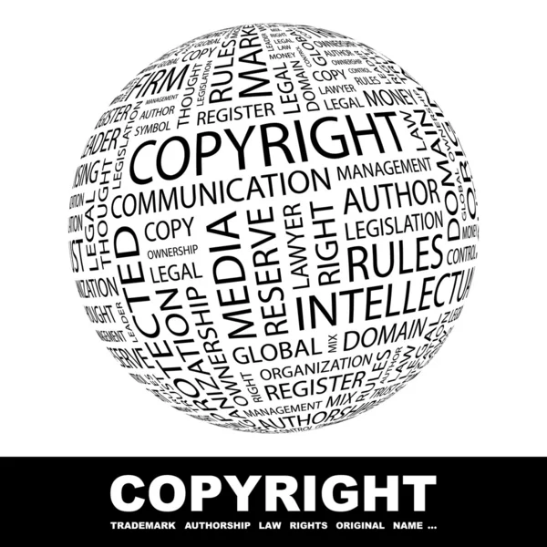 Copyright. världen med olika association villkor. — Stock vektor