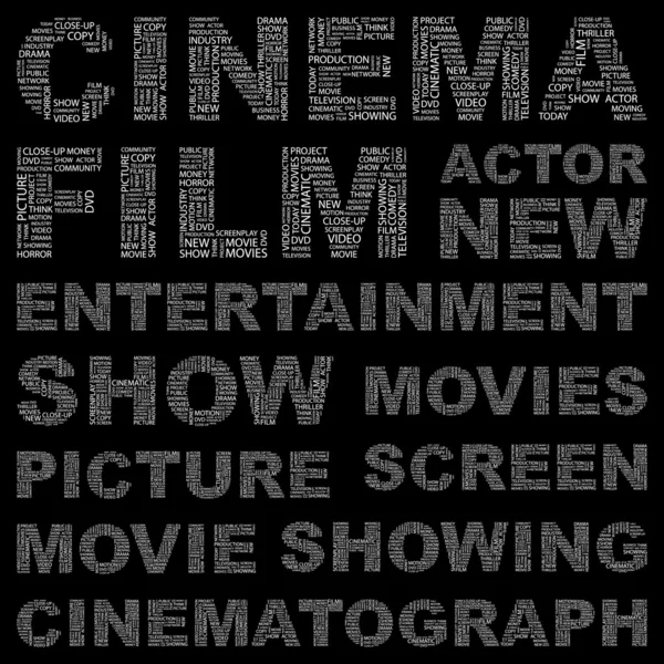 CINEMA. Vector illustration with different association terms. — Stock Vector