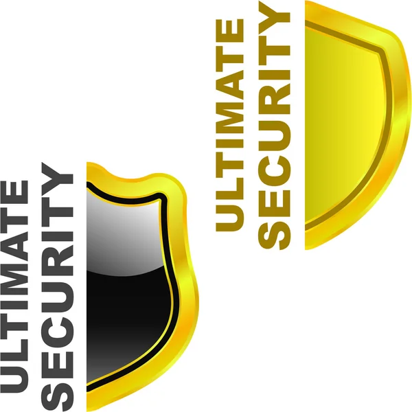 Ultimate secutity. Vector shields for design — Stock Vector