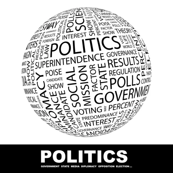 POLITICS. Globe with different association terms. — Wektor stockowy