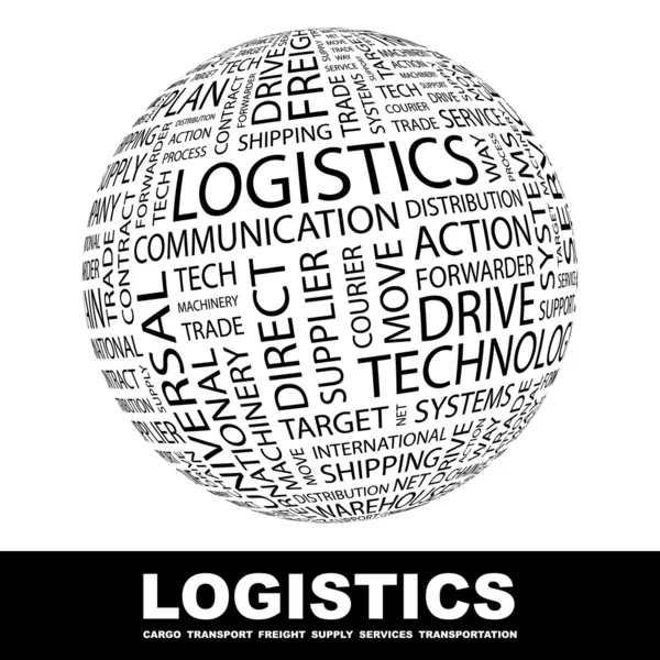 Logistics. υδρόγειο με διαφορετική Ένωση όρους. — Διανυσματικό Αρχείο