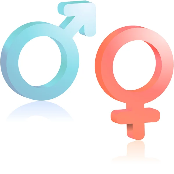 男性和女性符号. — 图库矢量图片