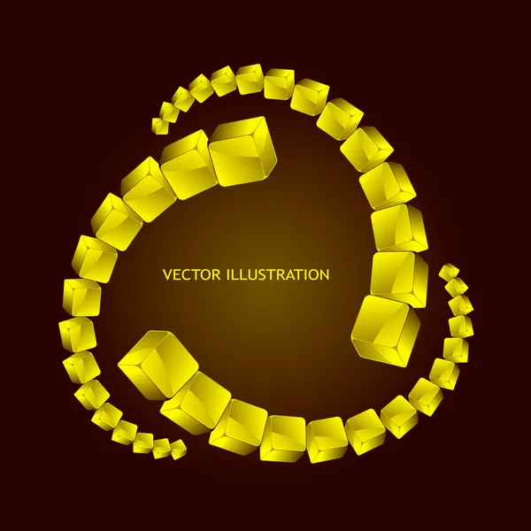 Ilustración abstracta con cajas doradas — Archivo Imágenes Vectoriales