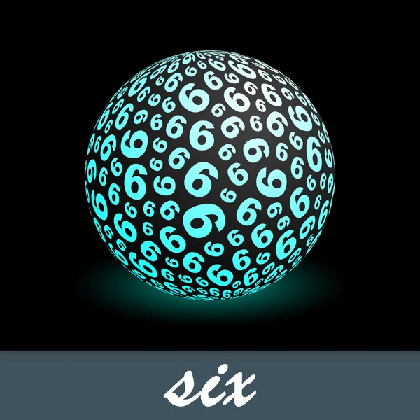 SIX. Globe avec mélange de nombres . — Image vectorielle