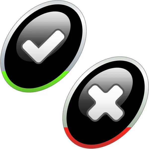 Approved and rejected buttons. — Stock Vector