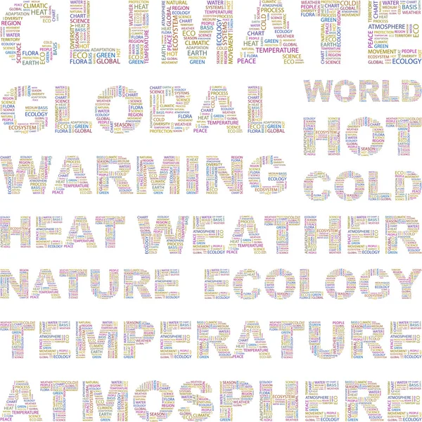 CLIMAT. Collage de mots sur fond blanc . — Image vectorielle