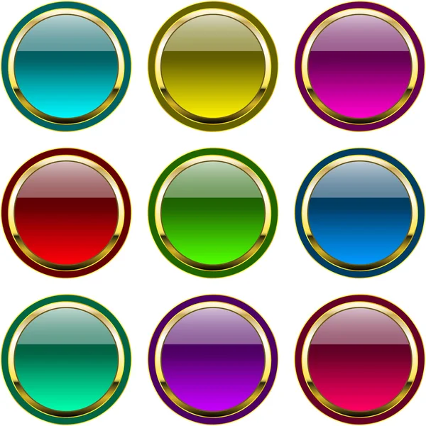 Conjunto de botones varicolores . — Vector de stock
