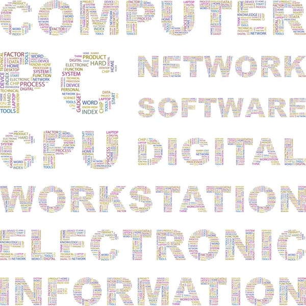 Computer. vectorillustratie met verschillende vereniging voorwaarden. — Stockvector