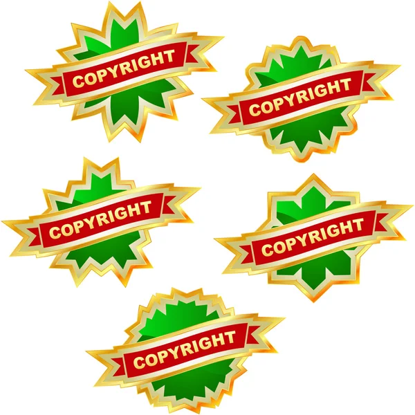 Prawa autorskie etykieta wektor zestaw na sprzedaż. — Wektor stockowy