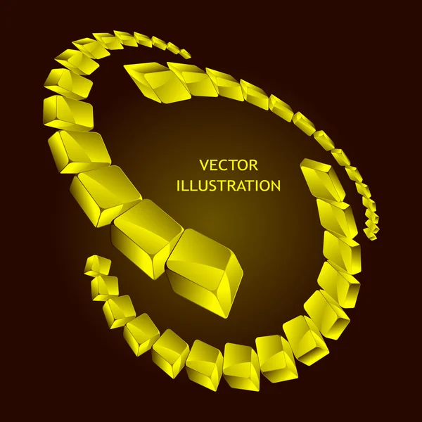 Fondo abstracto con cajas doradas — Vector de stock