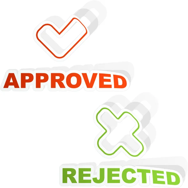 Set di icone approvate e rifiutate . — Vettoriale Stock