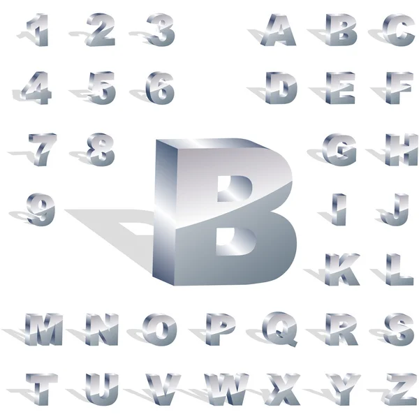 Alphabet vectoriel pour la conception. Set métal . — Image vectorielle