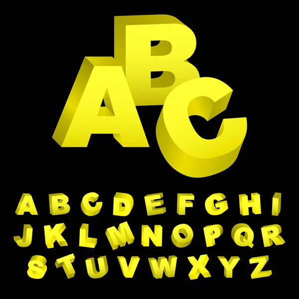Vector 3d alphabet. Illustration for design. — Stock Vector