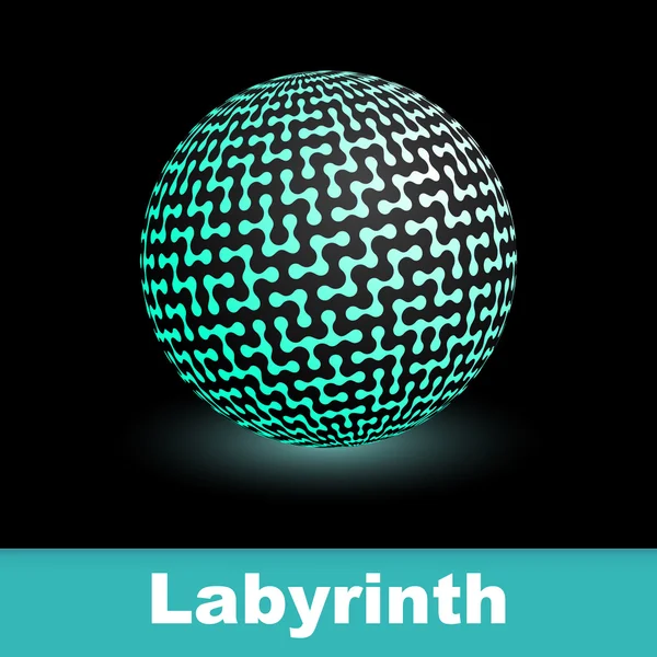 Labyrint. Globe vektor illustration. — Stock vektor