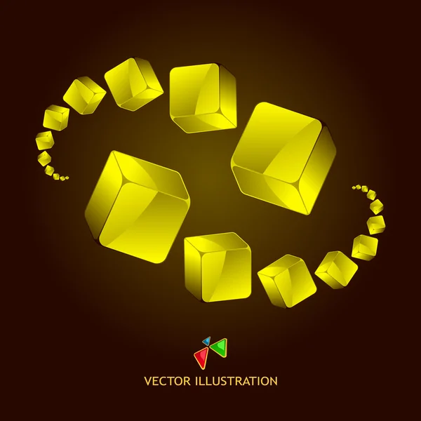 Absztrakt háttér arany dobozok — Stock Vector