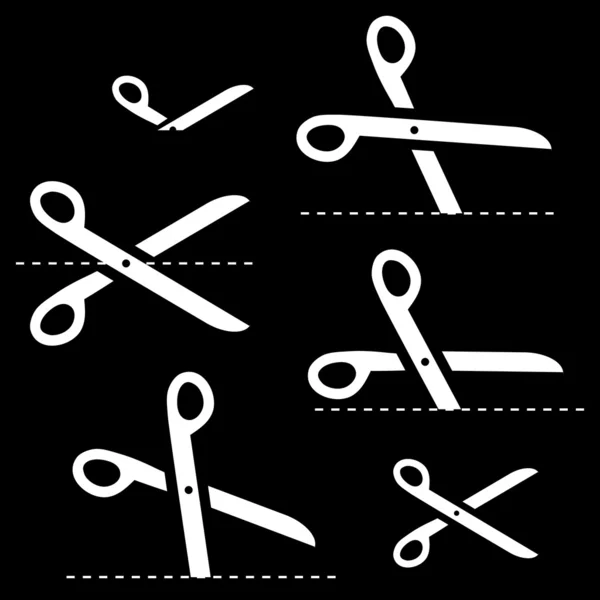 Vektorové nůžky s řezané linie — Stockový vektor