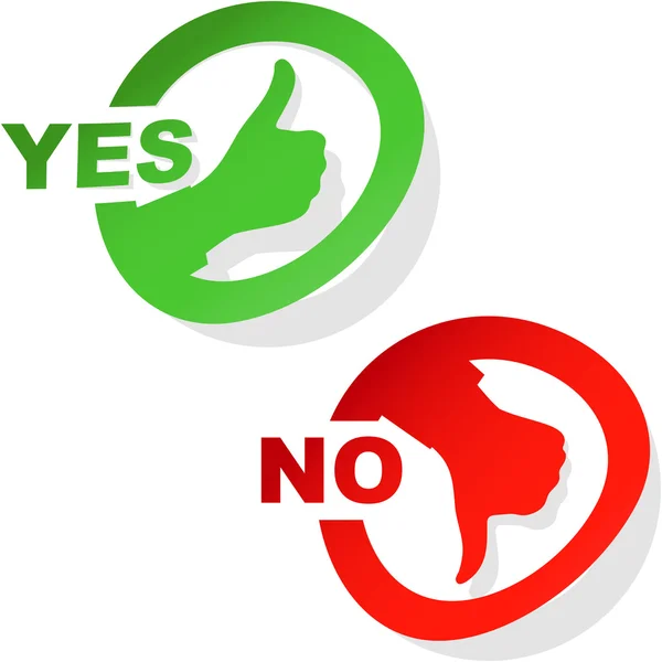 Yes and No icon. Vector set. — Stock Vector
