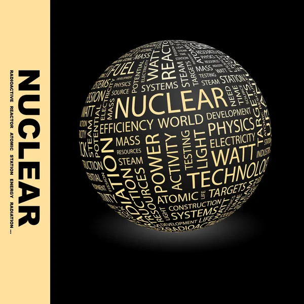 原子力。世界中の異なる関連用語. — ストックベクタ