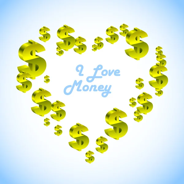 I love money. — Stock Vector