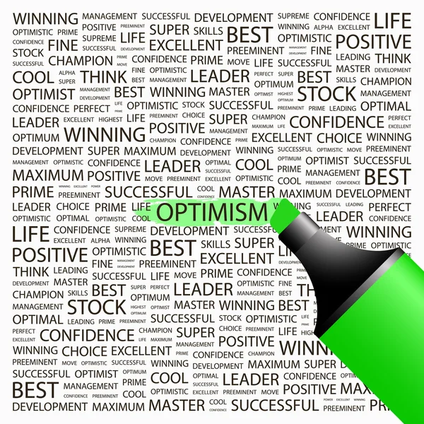 Optimismus. Zvýrazňovač nad pozadím — Stockový vektor