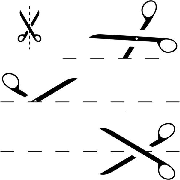 Векторные ножницы с резкой линией — стоковый вектор