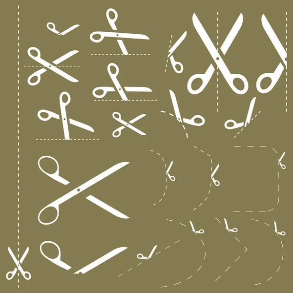 Векторні ножиці з вирізаними лініями — стоковий вектор