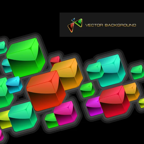 Fond abstrait avec des boîtes colorées — Image vectorielle