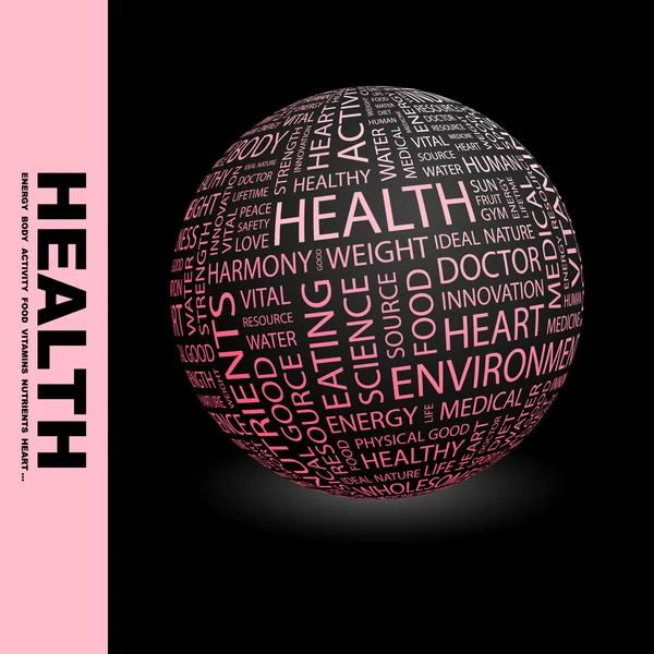 Hälsa. världen med olika association villkor. — Stock vektor