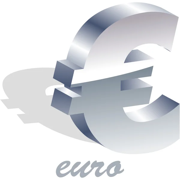 Icône Euro 3d . — Image vectorielle