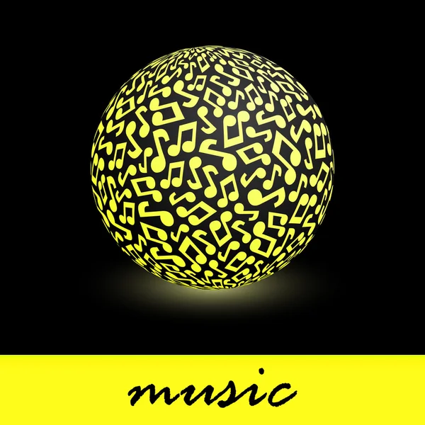 Globe avec mix note . — Image vectorielle