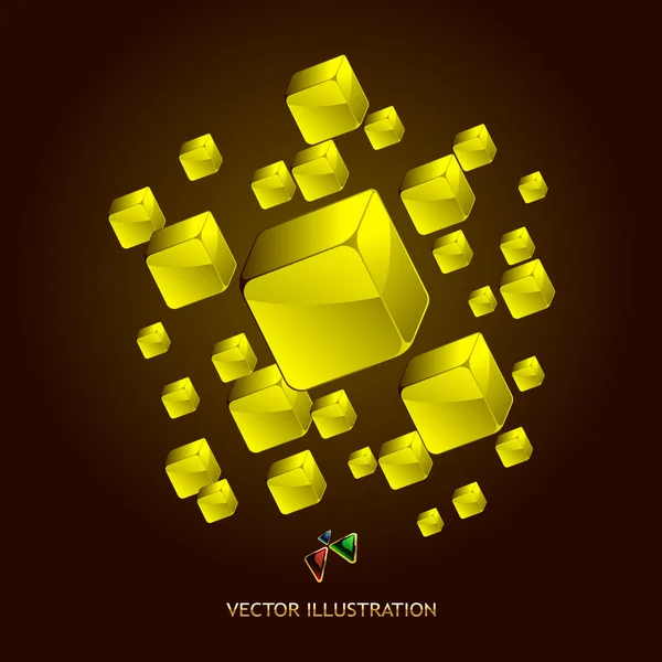 Abstract gold blocks background — Stock Vector
