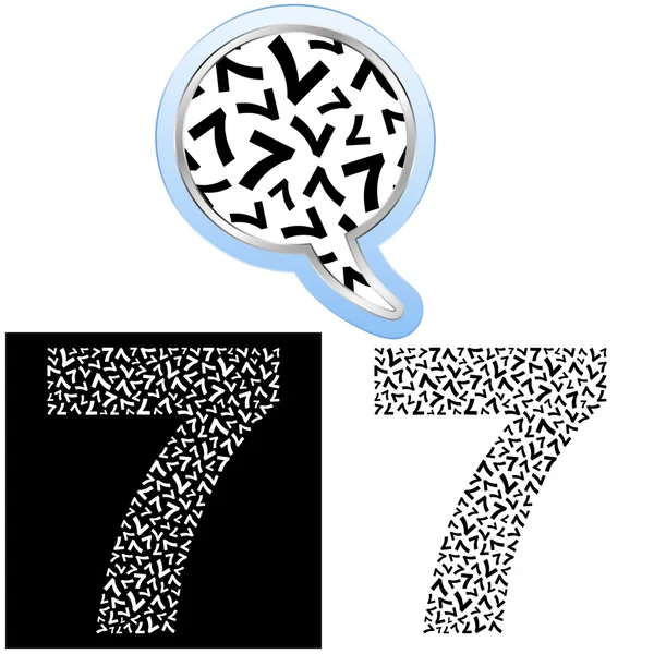 Seven. Number signs. — Stock Vector