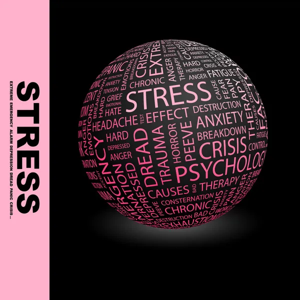 Stres. dünyanın farklı ilişkilendirme terimleri. — Stok Vektör