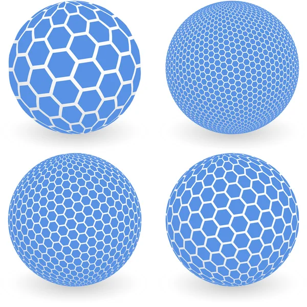 Globe avec signes hexagonaux . — Image vectorielle