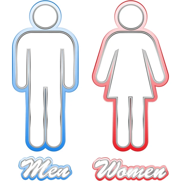 Män och kvinnor tecken. grafiska element set. — Stock vektor