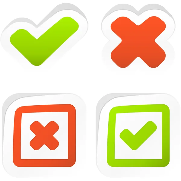Approved and rejected buttons. Vector set. — Stock Vector